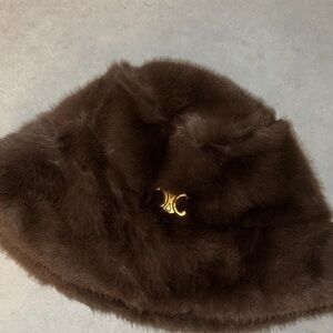 New Brown Faux Fur Bucket Hat